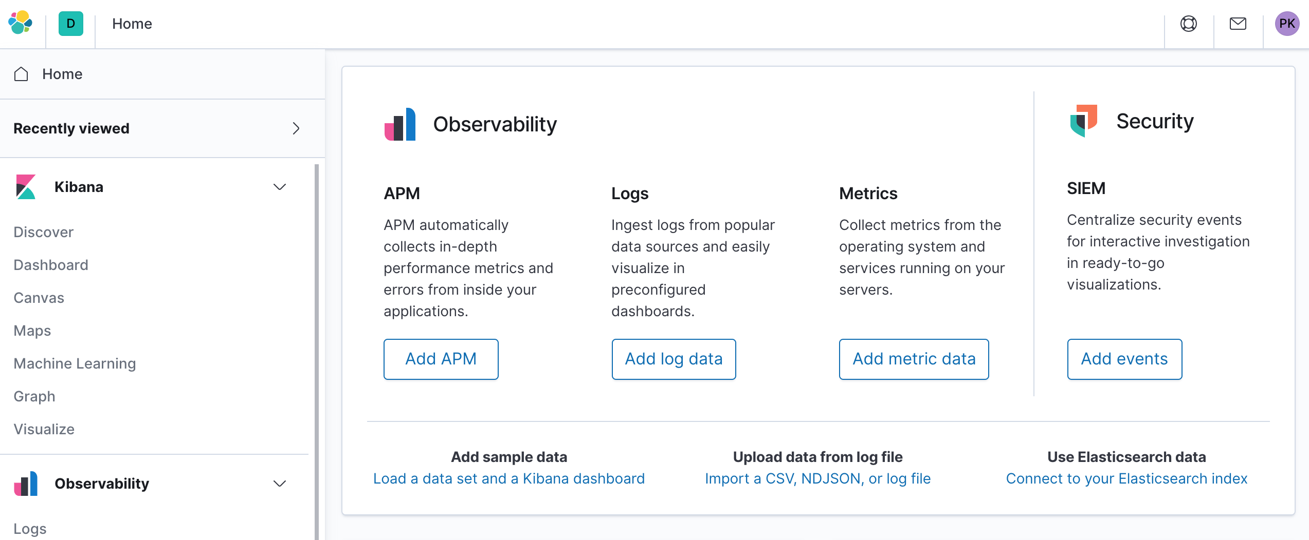 Kibana navigation in 7.8