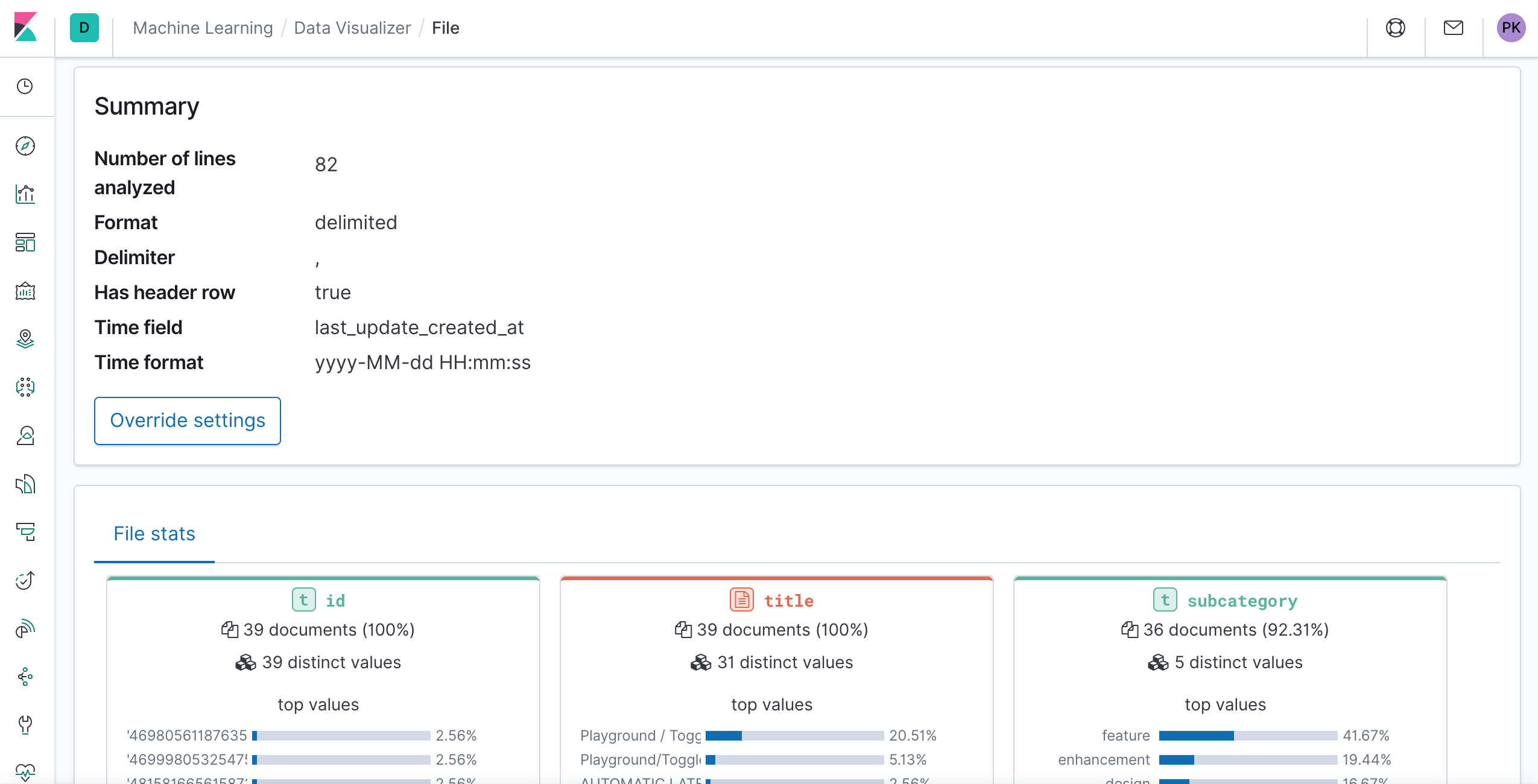 Loading data into Kibana&rsquo;s Data Visualizer